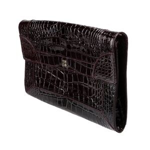 Kate Spade Burgundy Embossed Leather Clutch